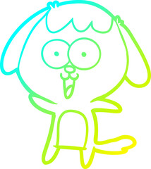 Obraz premium cold gradient line drawing of a cute cartoon dog