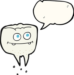 Fototapeta premium freehand drawn speech bubble cartoon tooth