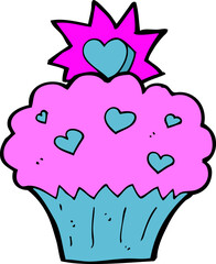 cartoon love heart cupcake