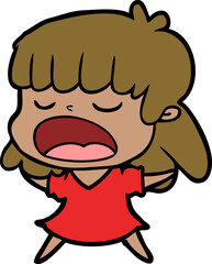 cartoon woman talking loudly