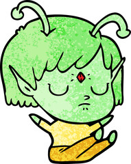cartoon alien girl
