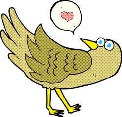 freehand drawn comic book speech bubble cartoon bird