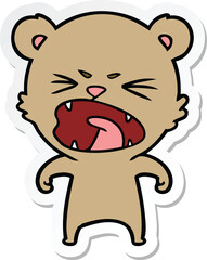 Fototapeta premium sticker of a angry cartoon bear