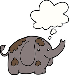 cartoon elephant with thought bubble