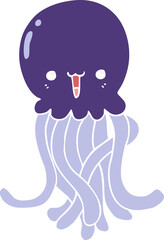 Obraz premium flat color style cartoon jellyfish