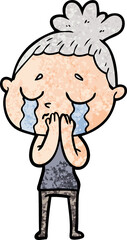 cartoon crying woman
