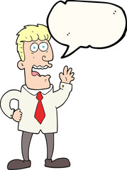 freehand drawn speech bubble cartoon businessman