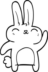 line drawing cartoon happy bunny