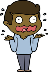 cartoon man totally stressed out