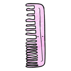 freehand textured cartoon comb