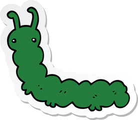 sticker of a cartoon caterpillar