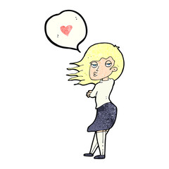 cartoon woman talking about love