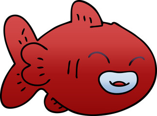gradient shaded quirky cartoon fish