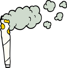 hand drawn doodle style cartoon cannabis cigarette