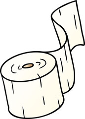 hand drawn gradient cartoon doodle of a toilet roll