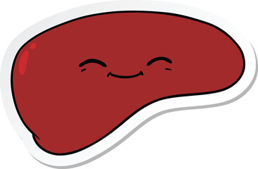sticker of a cartoon liver
