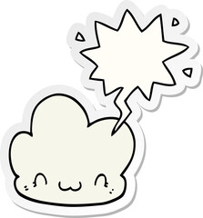 cartoon cloud with speech bubble sticker