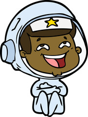 cartoon laughing astronaut