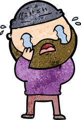 cartoon bearded man crying