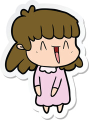 sticker of a cartoon woman