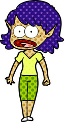 cartoon shocked elf girl