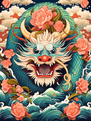 dragon illustrator  chinese new year as a symbol of the Background