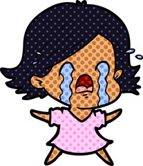 cartoon woman crying