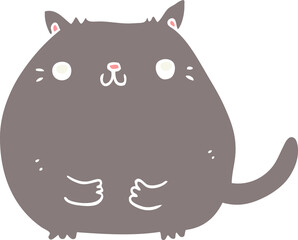 flat color style cartoon cat