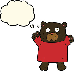 cartoon cute black bear with thought bubble