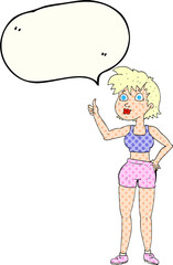 happy gym woman giving thumbs up symbol
