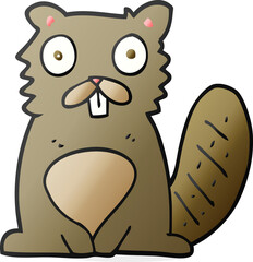 freehand drawn cartoon beaver