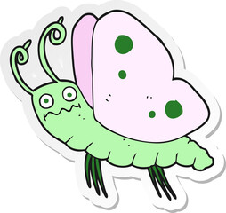 sticker of a cartoon funny butterfly