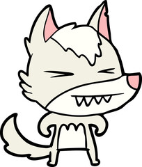 angry wolf cartoon