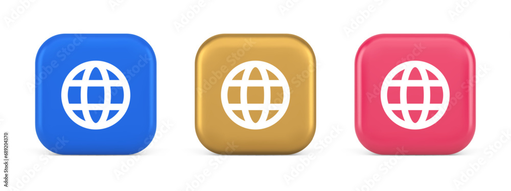 Poster global internet connection gps planet button network web business communication 3d icon