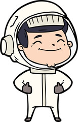 happy cartoon astronaut