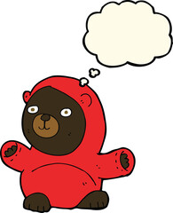 cute cartoon black bear with thought bubble