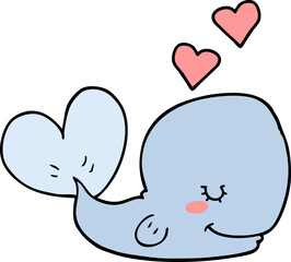 cartoon whale in love