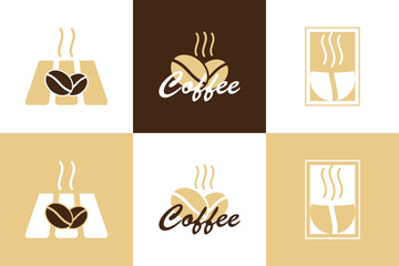 set of coffee logo design