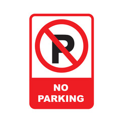 No parking traffic sign icon