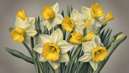 Fototapeta na wymiar a bunch of daffodil flower 