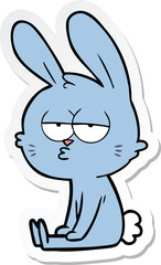 sticker of a cute cartoon rabbit