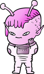 cute cartoon alien girl