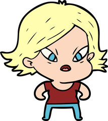 cartoon stressed woman