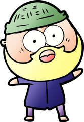 cartoon surprised bearded man