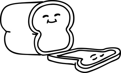 line doodle sliced loaf of bread