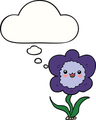 cartoon flower with thought bubble