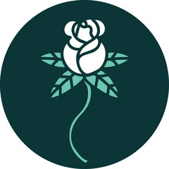 iconic tattoo style image of a flower