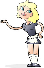 cartoon waitress serving