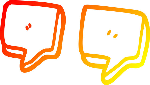 warm gradient line drawing of a cartoon quotation marks