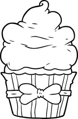 cartoon fancy cupcake